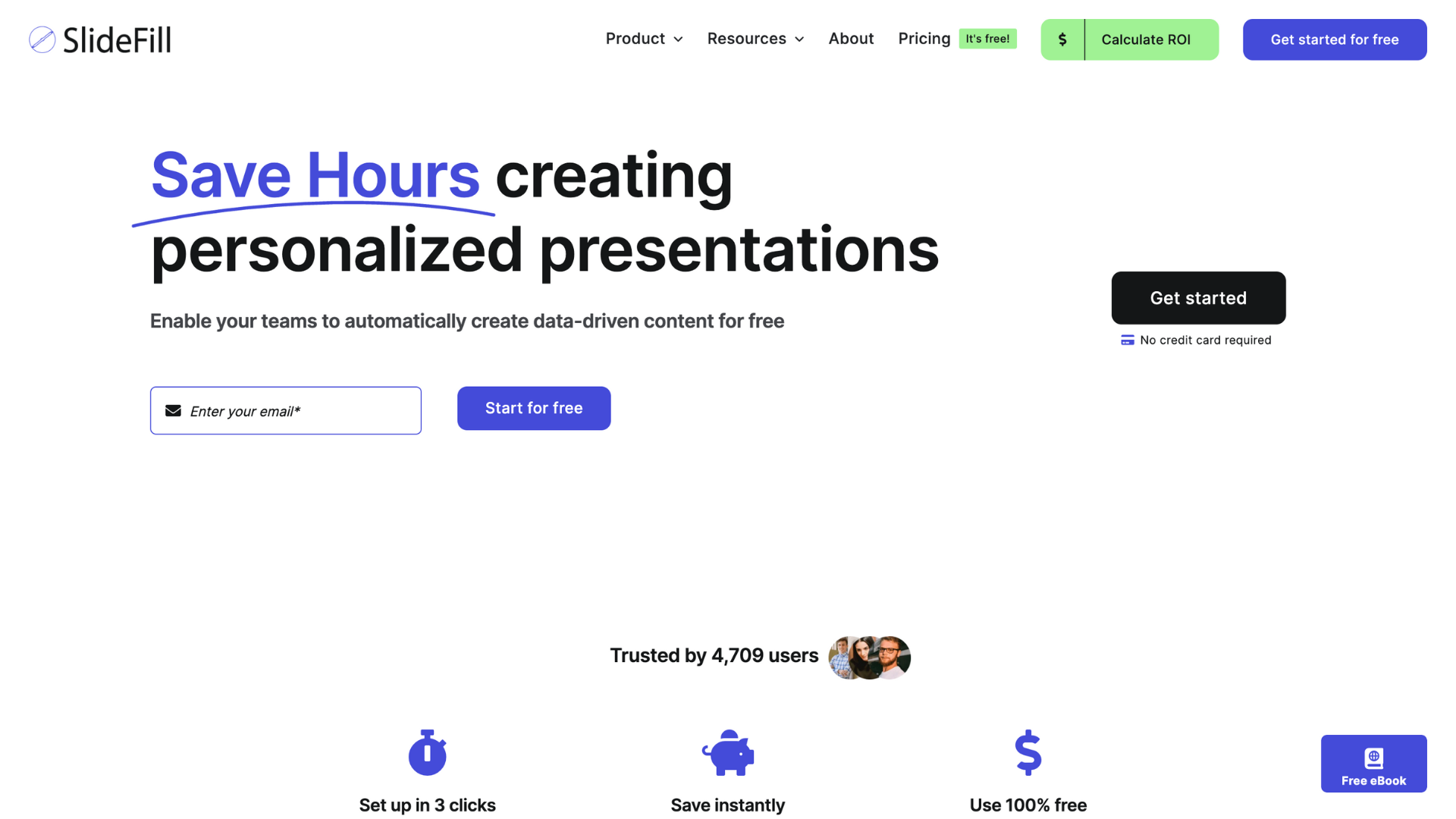 SlideFill screenshot: SlideFill Home - Save hours creating personalized presentations