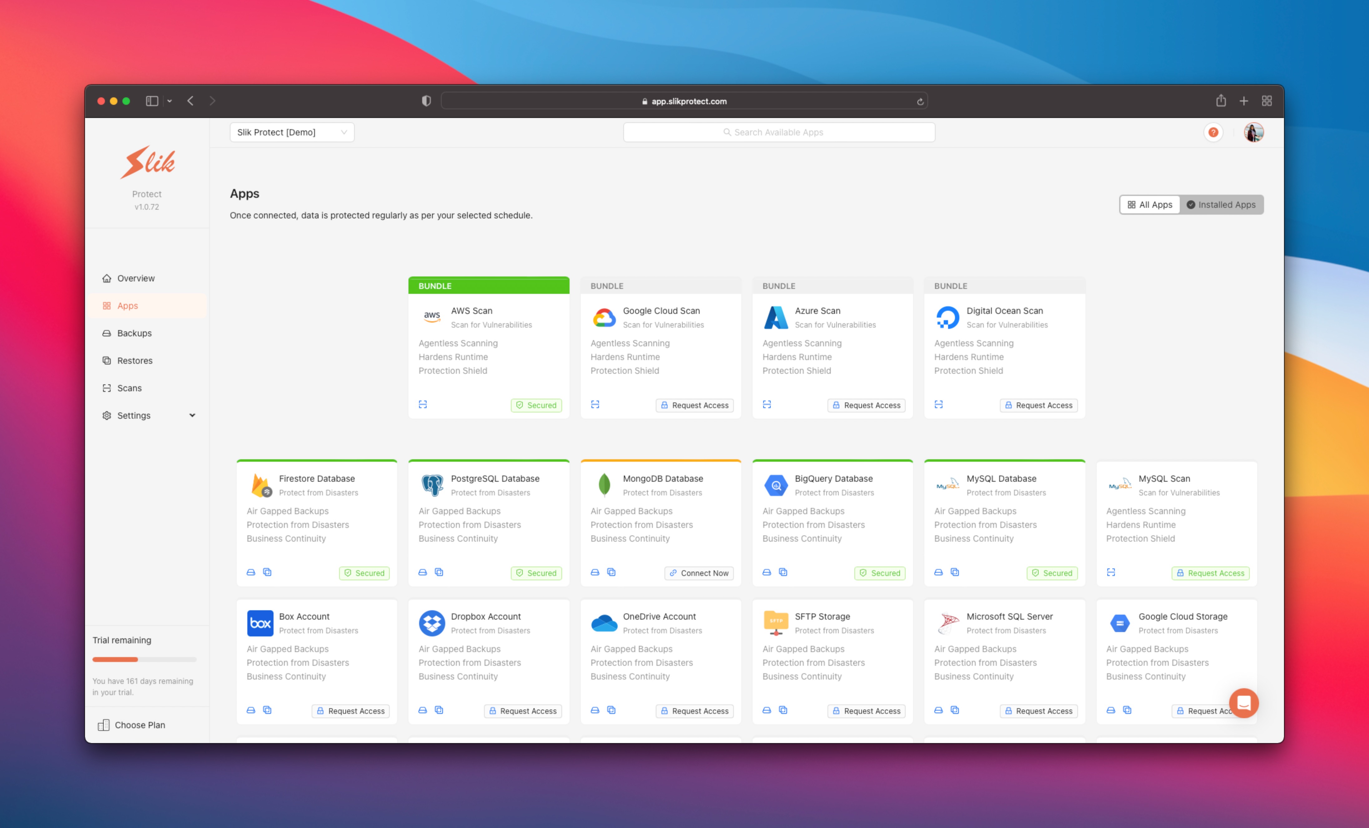 Slik Protect screenshot: Connect everything for 360 degree protection