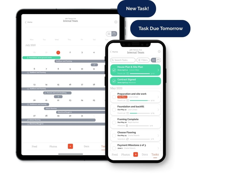 Track client selections, change orders, punch lists, and more. With project Schedule you, your team and clients will always know what’s on deck.
