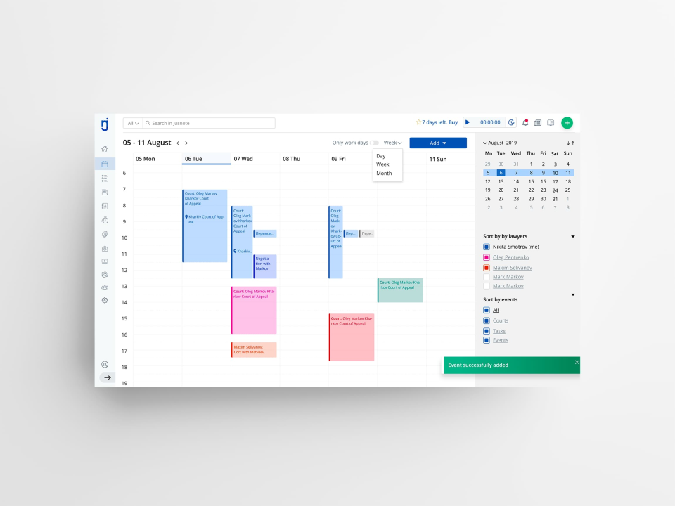 Calendar in Jusnote-thumb