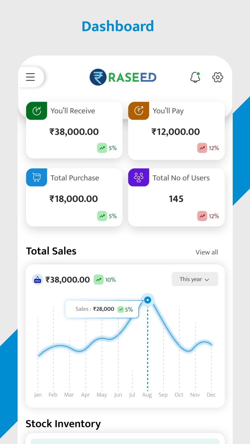 Raseed Software - Raseed dashboard