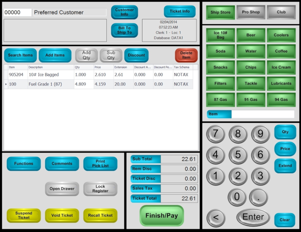 DockMaster Software - Dockmaster point-of-sale system screenshot
