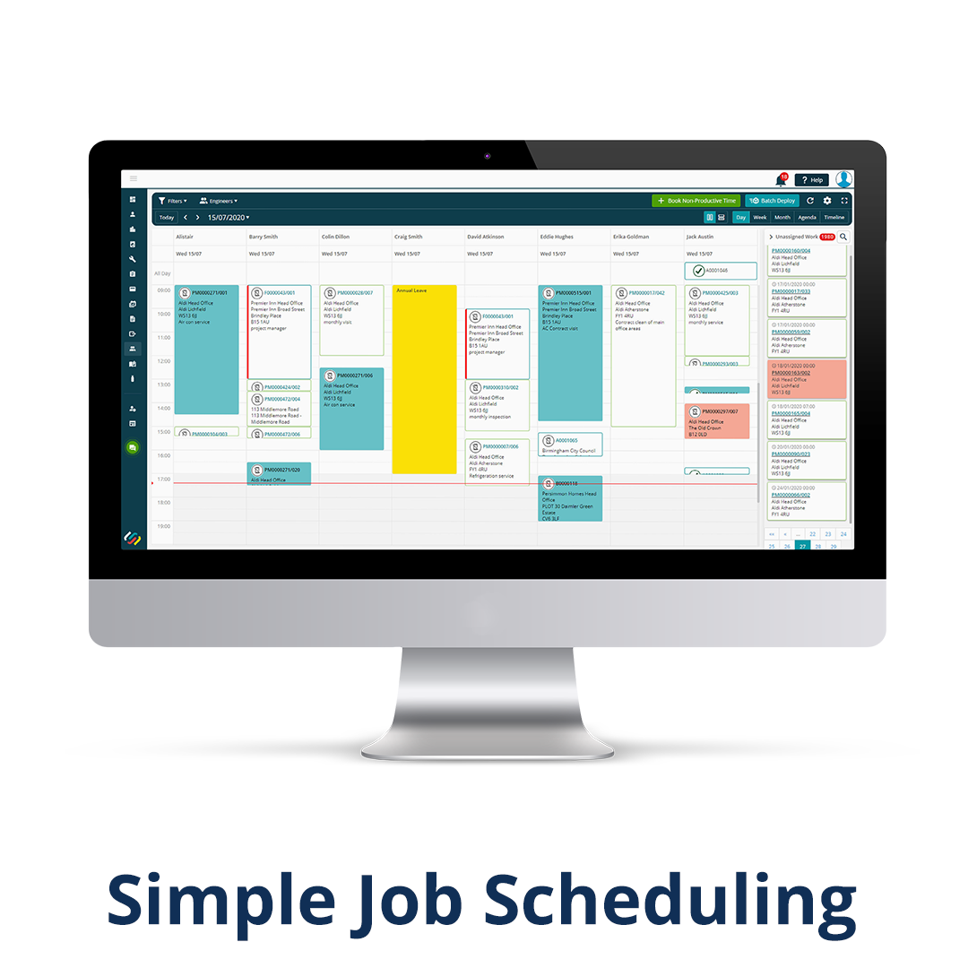 Easy drag-and-drop scheduler | Speedy dispatch | Visualise teams progress