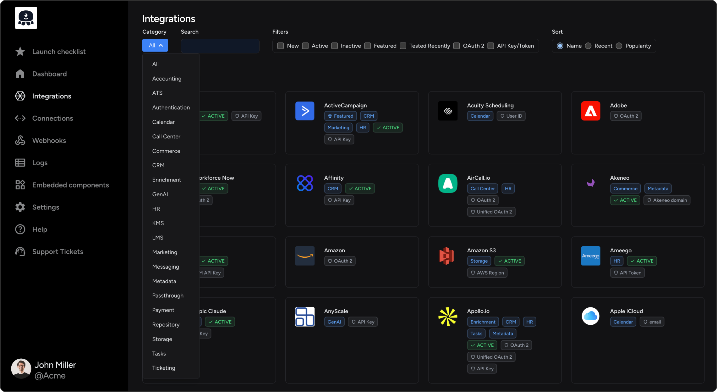 Unified.to screenshot: Unified.to Unlock customers' data from 318 sources across 21 categories — built for B2B SaaS and AI-native products using a real-time, unified API + MCP.