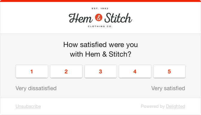 An example of a Customer Satisfaction (CSAT) survey