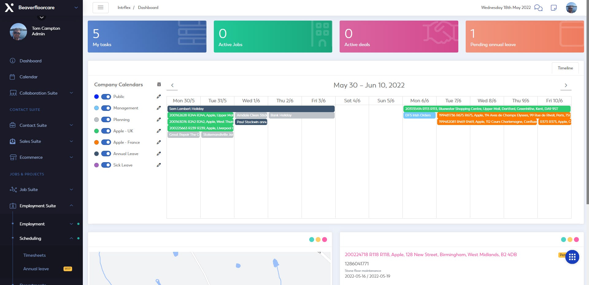 Intrflex Software - Dashboard