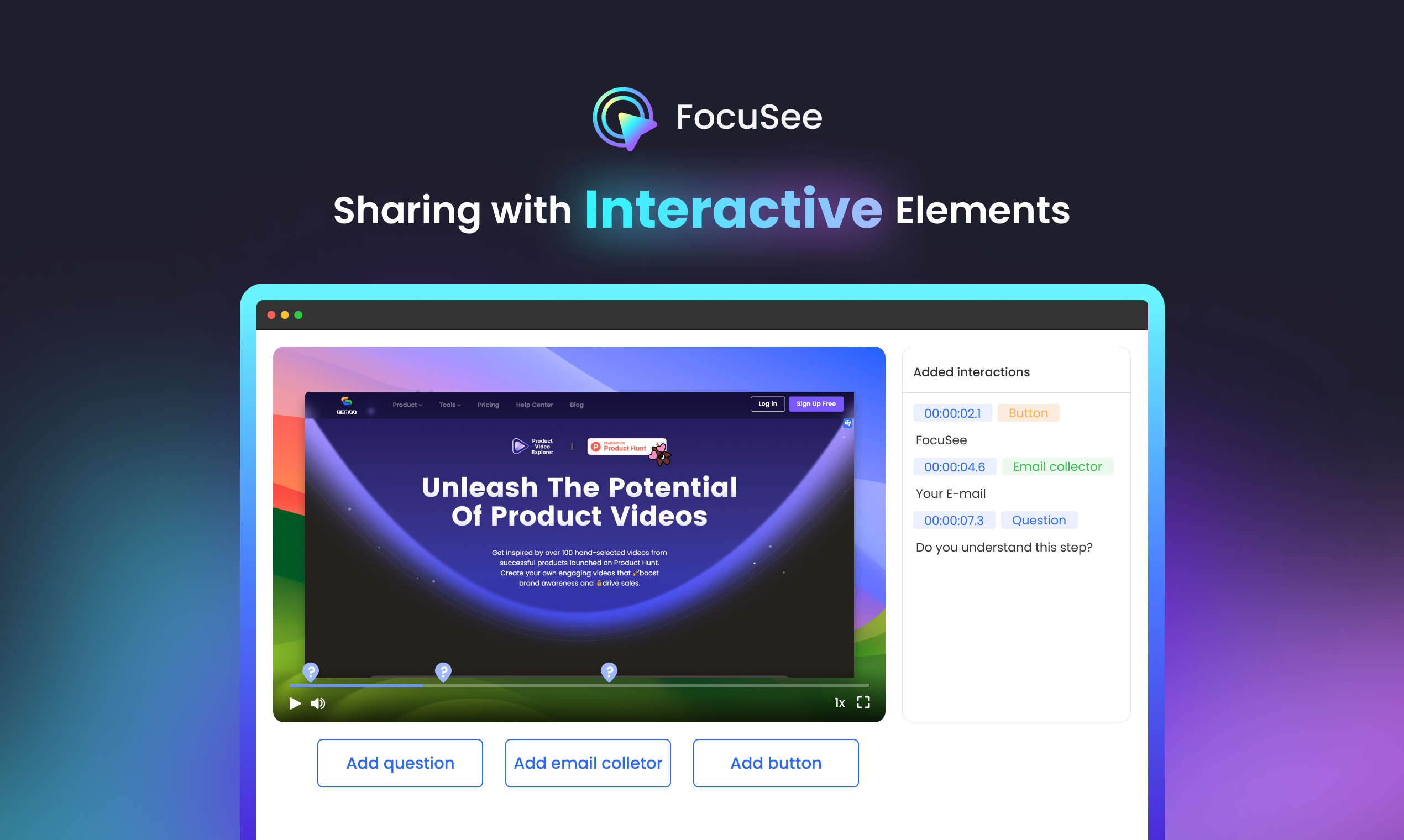 FocuSee Software - Online Sharing with Interactive Elements