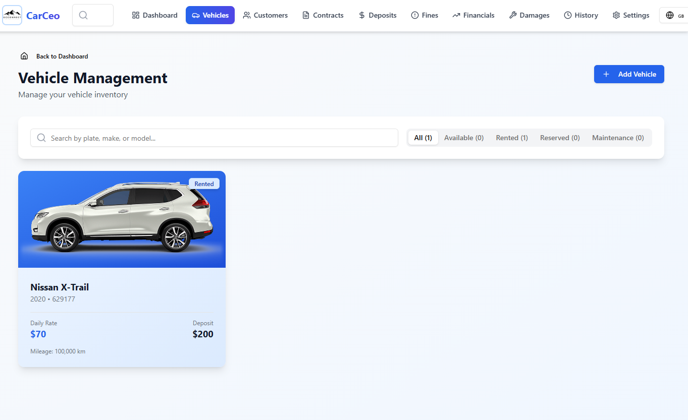 CarCeo Software - CarCeo vehicle management