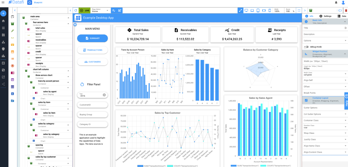Datafi screenshot: Datafi data visualization