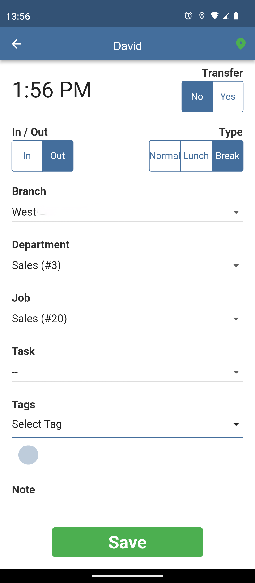 TimeTrex Software - Mobile App Punch In