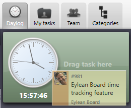 Eylean Board time tracking day log screenshot