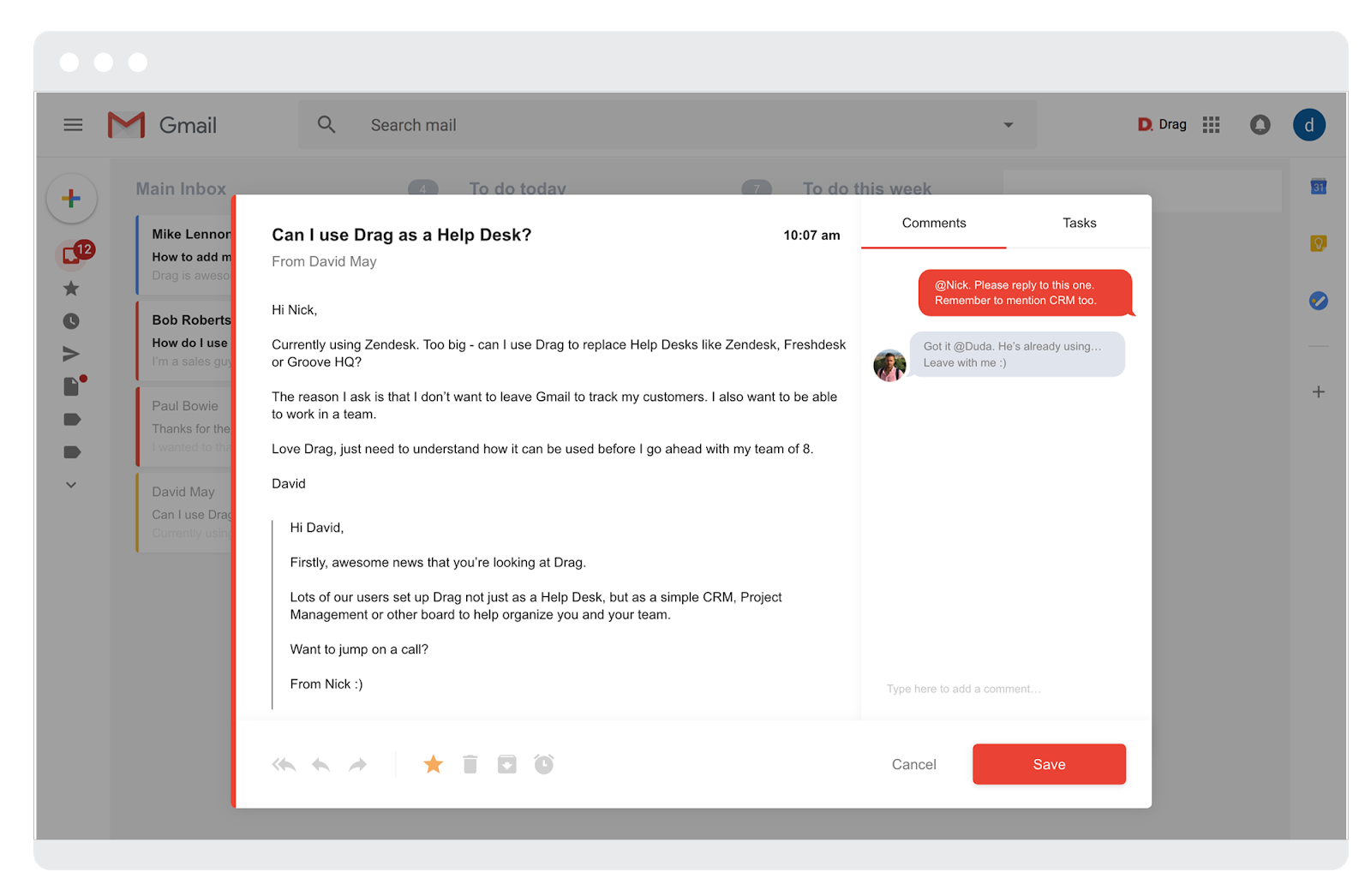 Drag card screenshot
