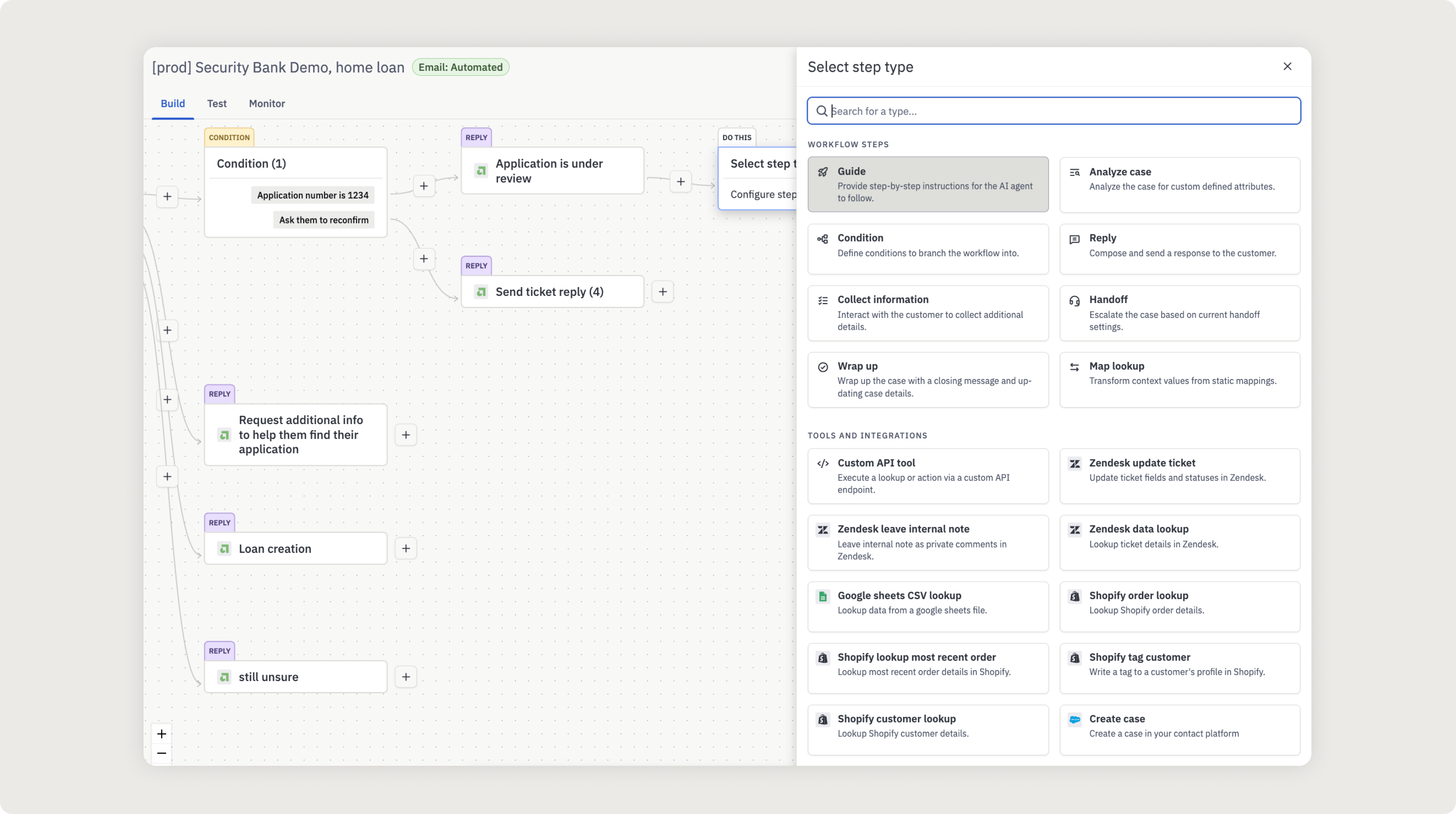 Assembled AI screenshot: Assembled AI creating and deploying custom agents