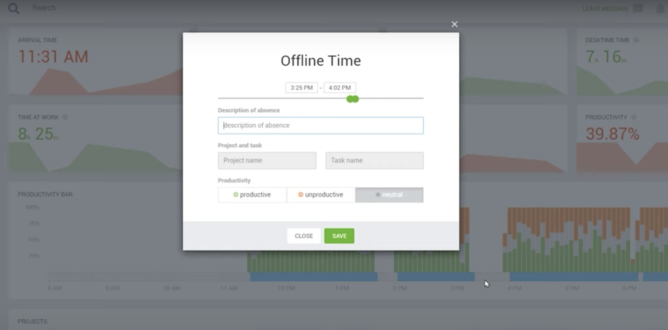 DeskTime Software - Desktime manage offline time