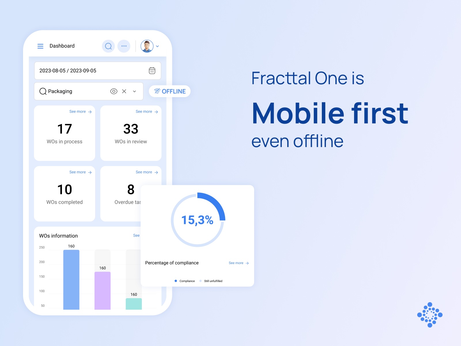 Fracttal One is Mobile first even offline.