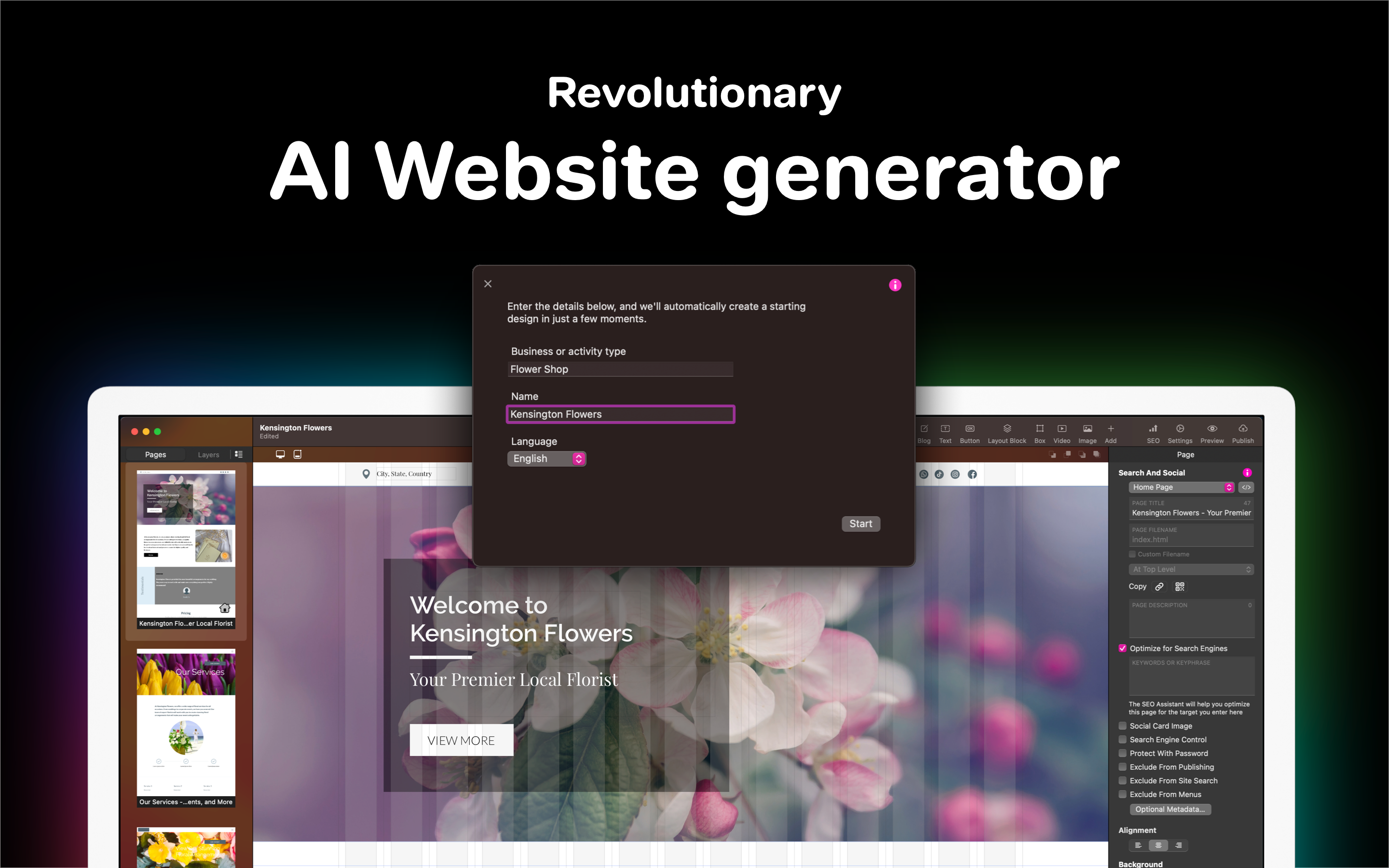 AI-powered website generator