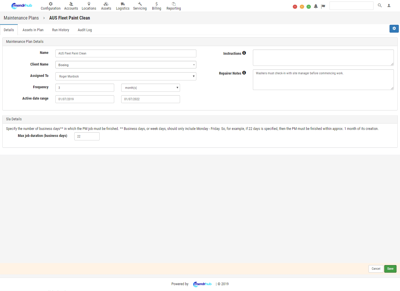 mendrhub Software - mendrhub maintenance plan