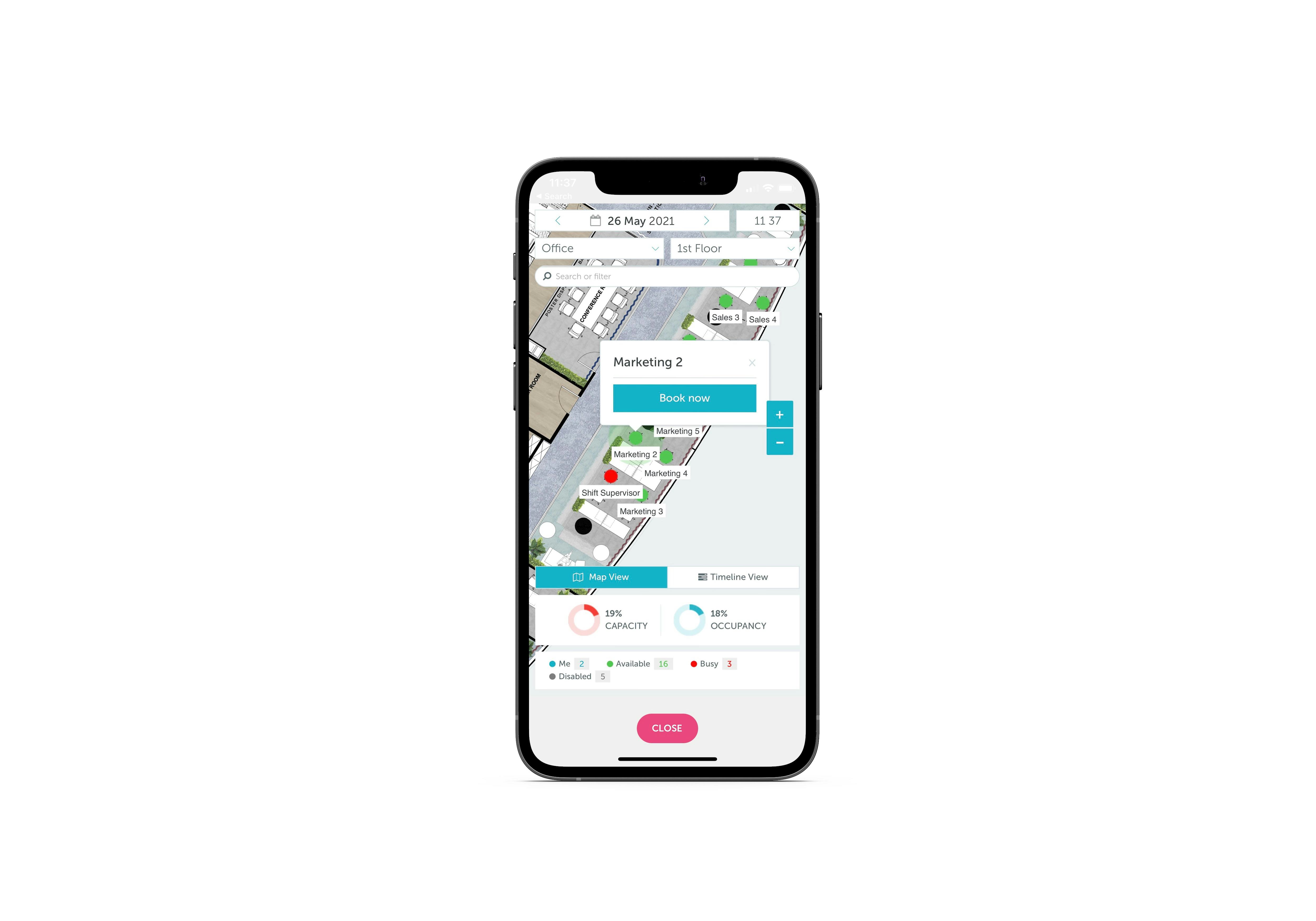 YAROOMS Software - YAROOMS Mobile makes rich scheduling capabilities available within a hand’s reach, in an easy-to-use application. Schedule your day wherever you are. Check in to spaces, answer workplace surveys and maintain full control over your personal agenda.
