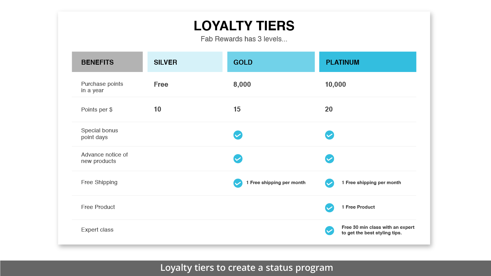 Zinrelo loyalty tiers