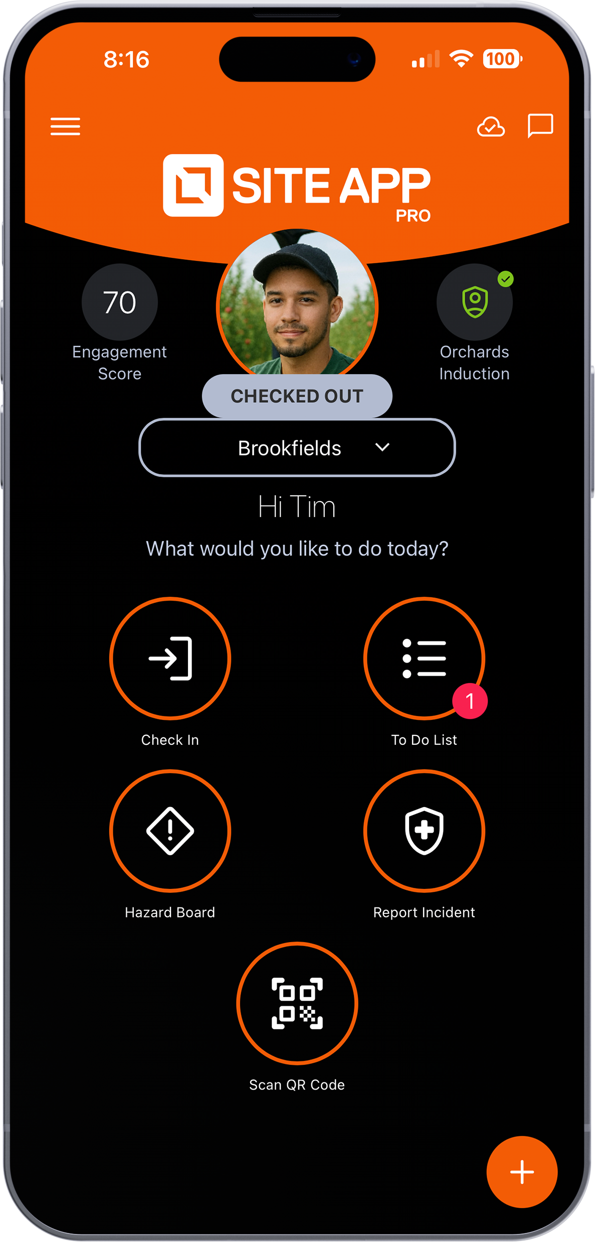 Site App Pro screenshot: App Home Screen