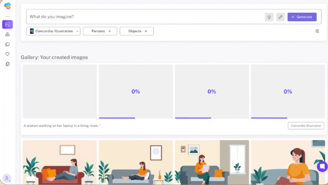 Samsa screenshot: Samsa create images and videos