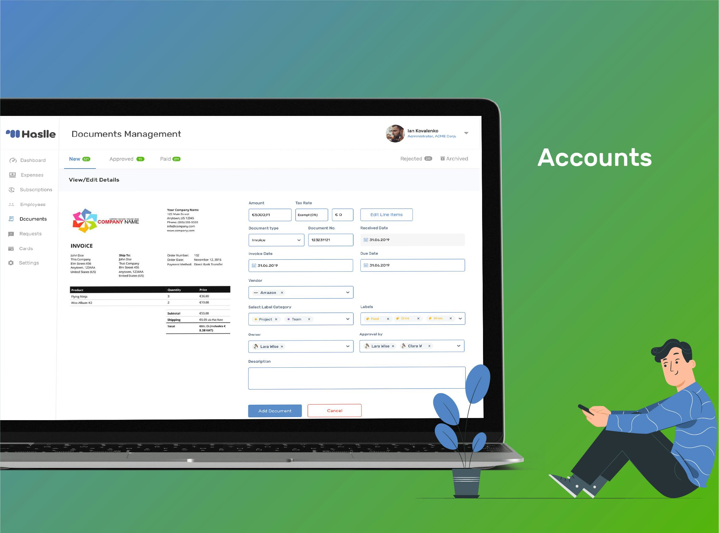 Haslle Software - Accounts - Team, Employees and Managers