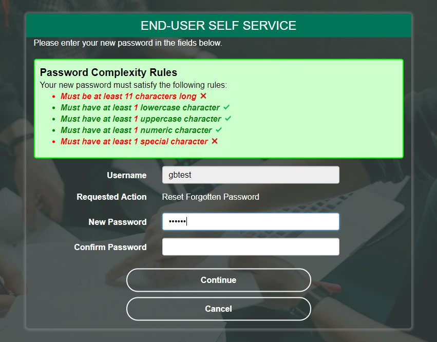 PortalGuard Password Policy