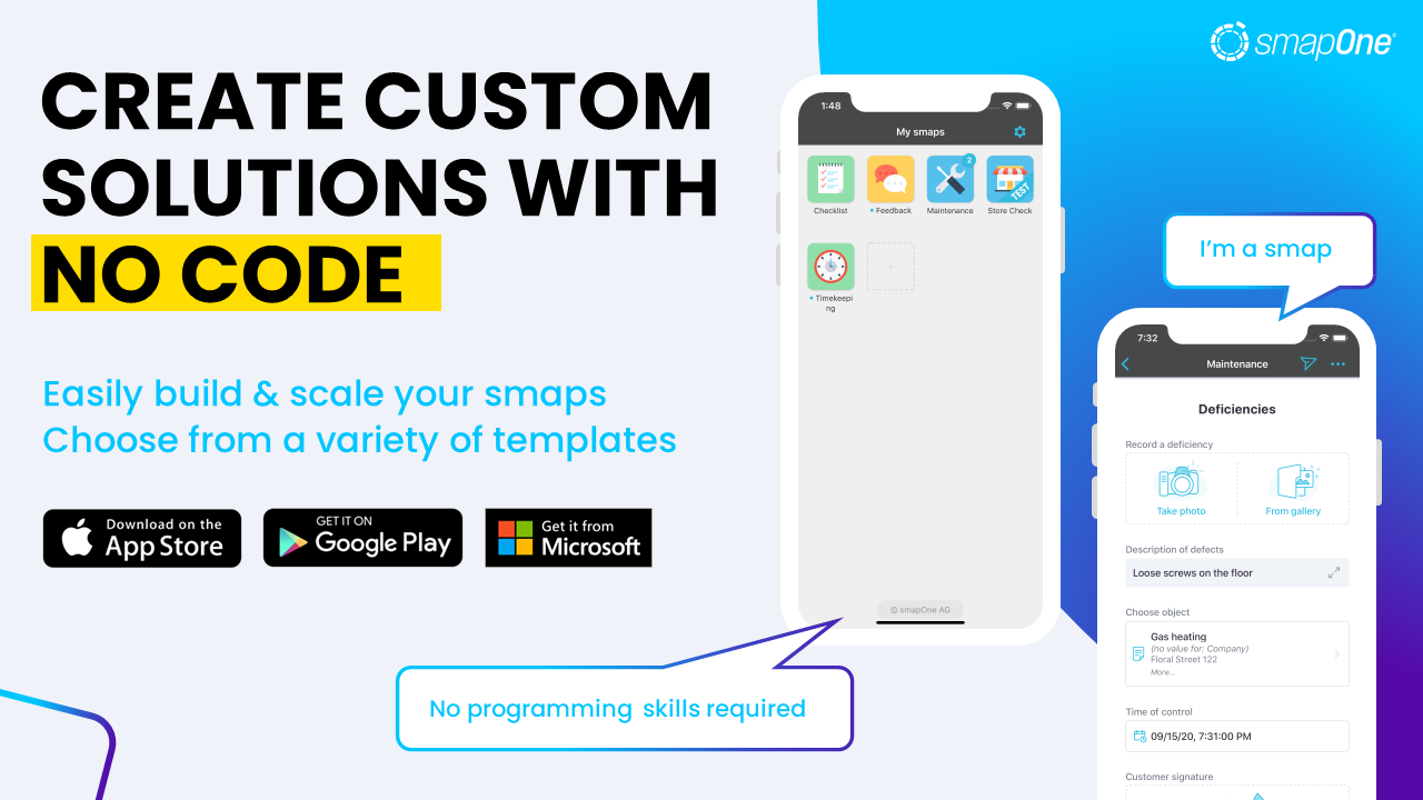 smapOne screenshot: Create Custom Solutions with No Code