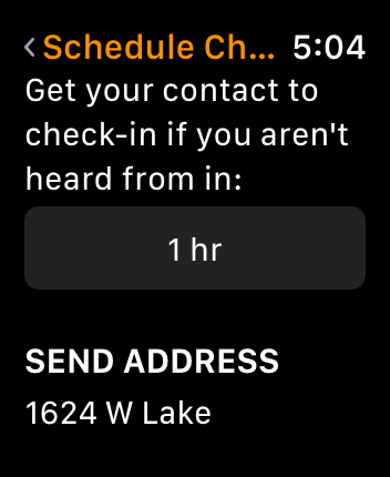 WorkerSafety Pro scheduled check in for Apple watch