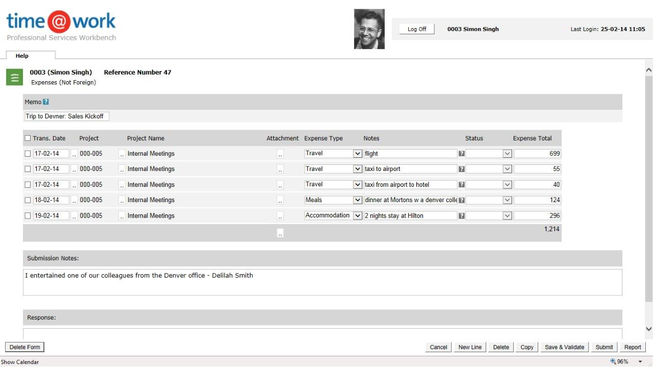 time@work Software - time@work Expense form