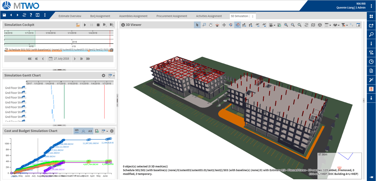 RIB MTWO 5D simulation screenshot