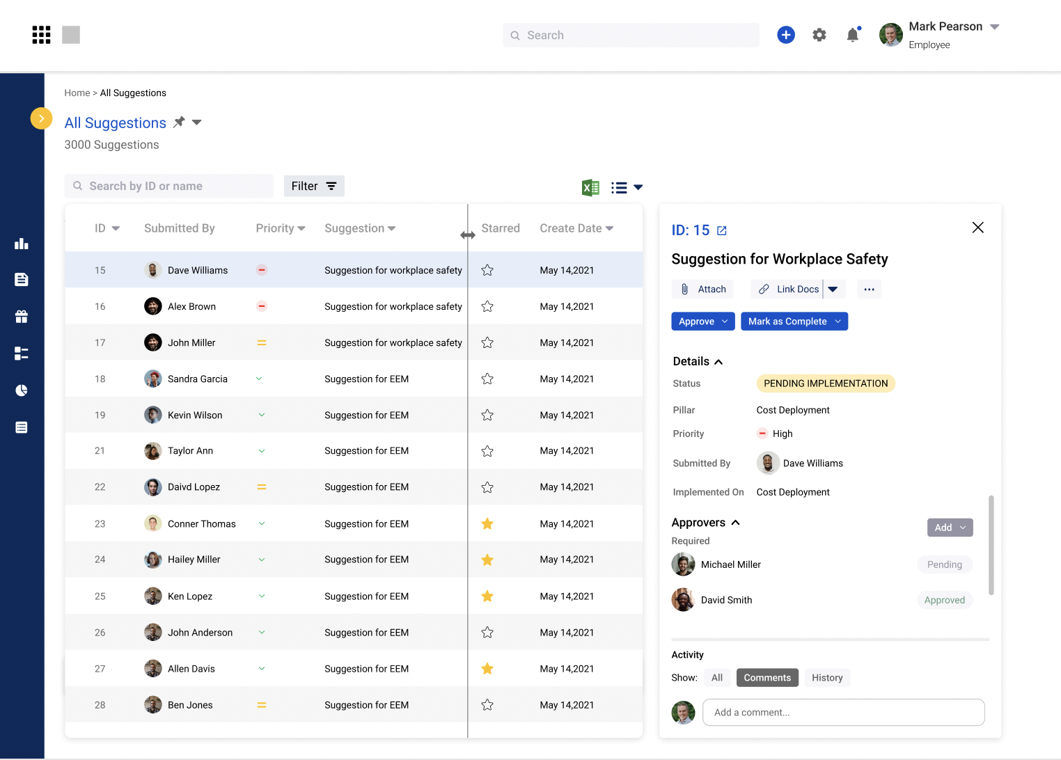 Suggestion Platform - Admins can provide immediate feedback and collaborate with users in real-time to determine solutions