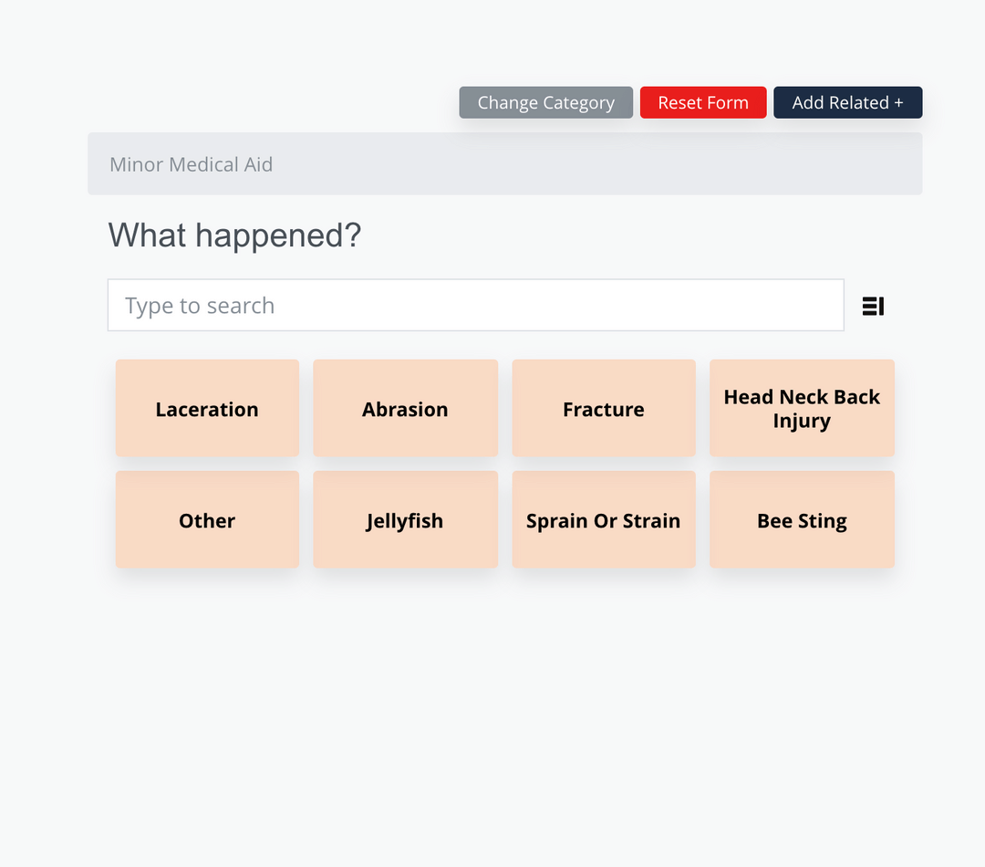 Watchtower screenshot: Our "swift tap, big button" flow is designed for less time reporting, more time preventing incidents