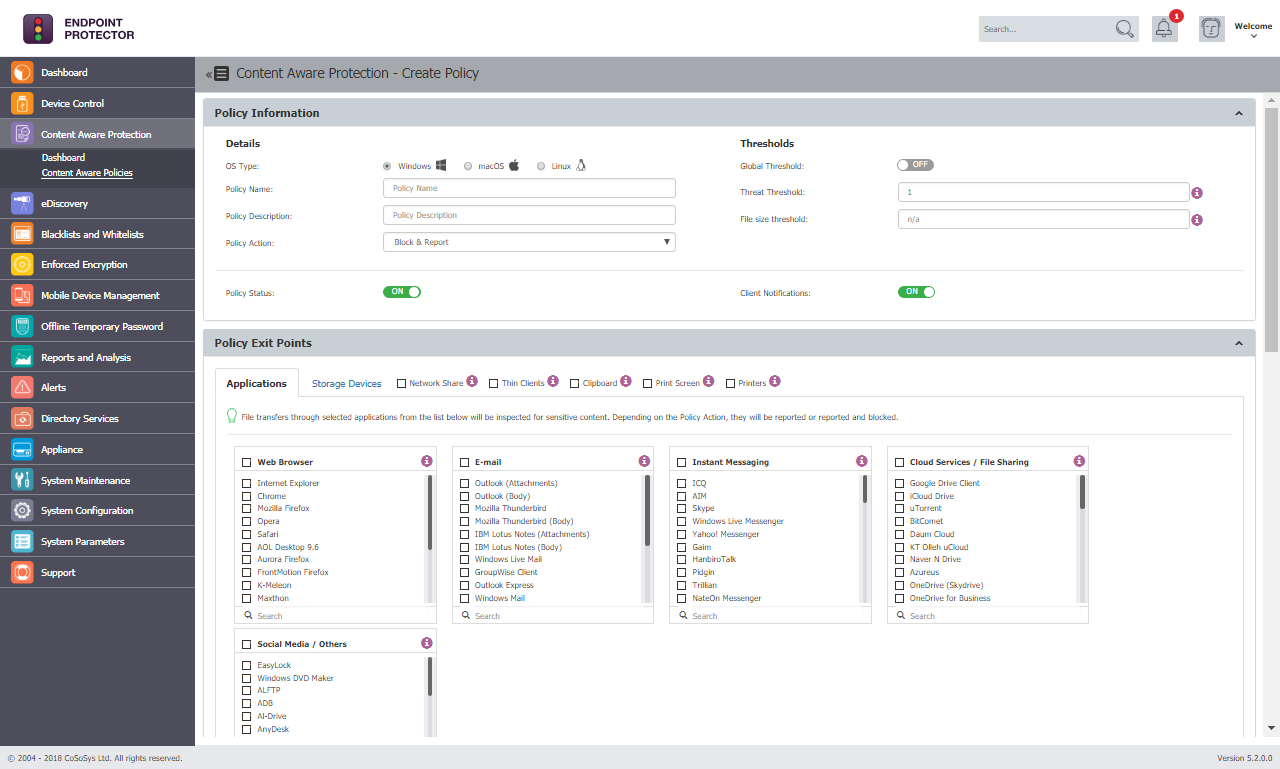 Netwrix Endpoint Protector Software - Netwrix Endpoint Protector policy management