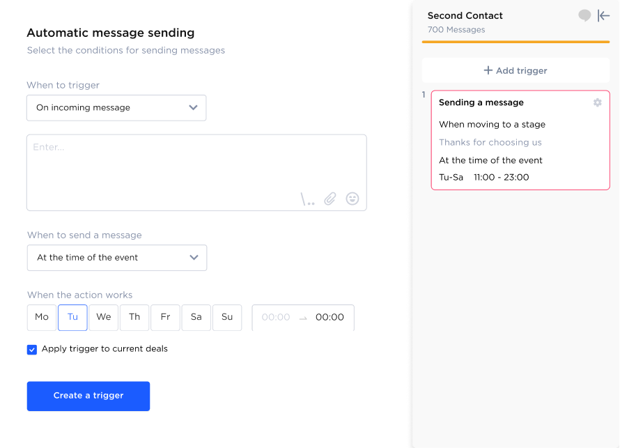 Autoreplies to imminently answer incoming messages on Facebook Messenger and WhatsApp, along with other communication channels