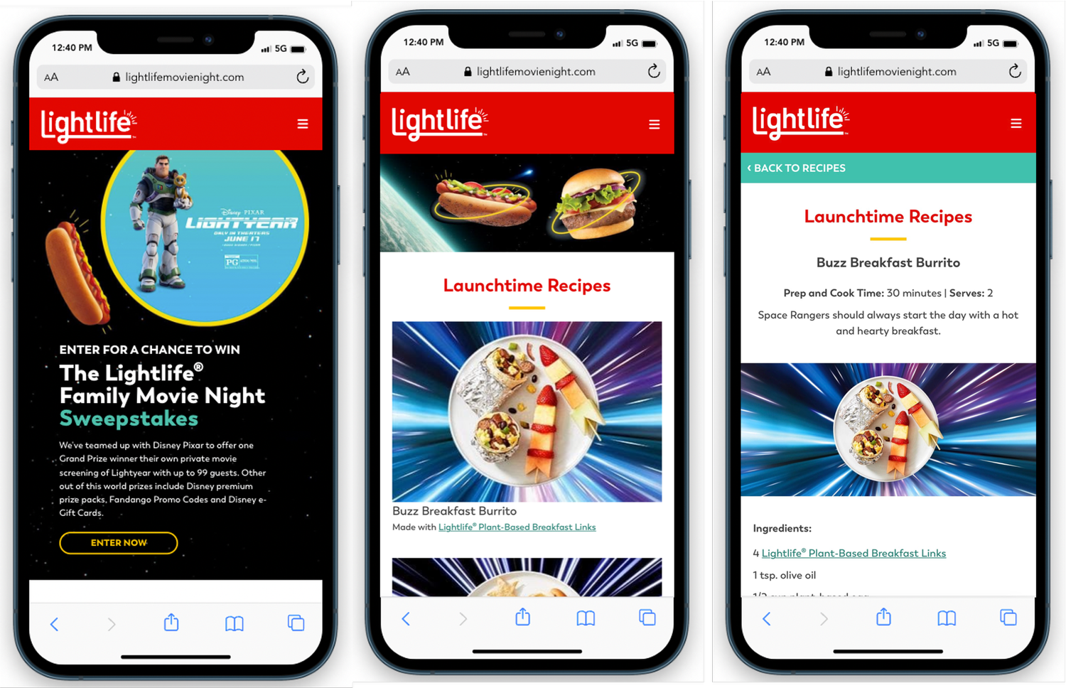 This unique sweepstakes drove sales of Lightlife products with a high profile incentive and various prize packages. Custom recipe content, tied to the partnership, was developed to inspire new usage of the products.
