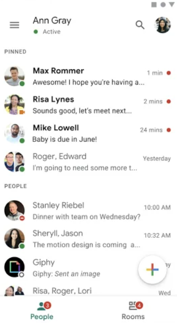 Google Chat conversations overview