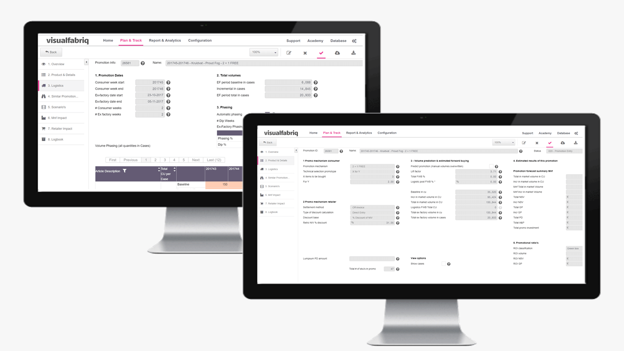 Visualfabriq screenshot: Trade Promotion Master is a single SaaS-based platform that augments the integration of internal and external data with applied Artificial Intelligence