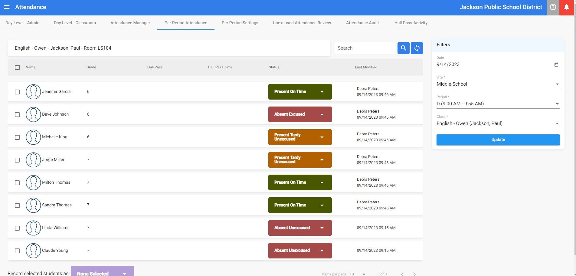 SchoolPass Software - Attendance Dashboard