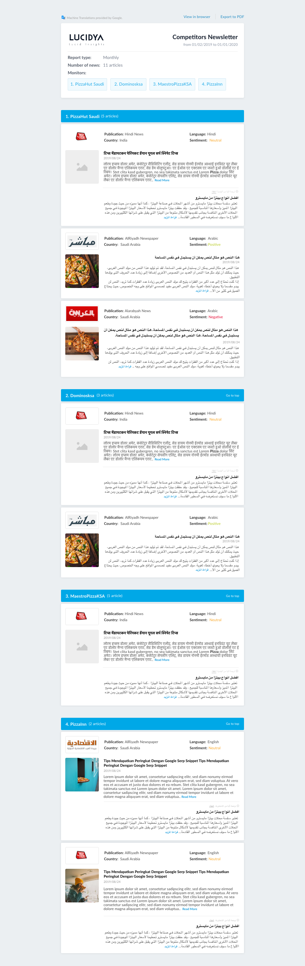 Newsletter Page details (HTML)- English