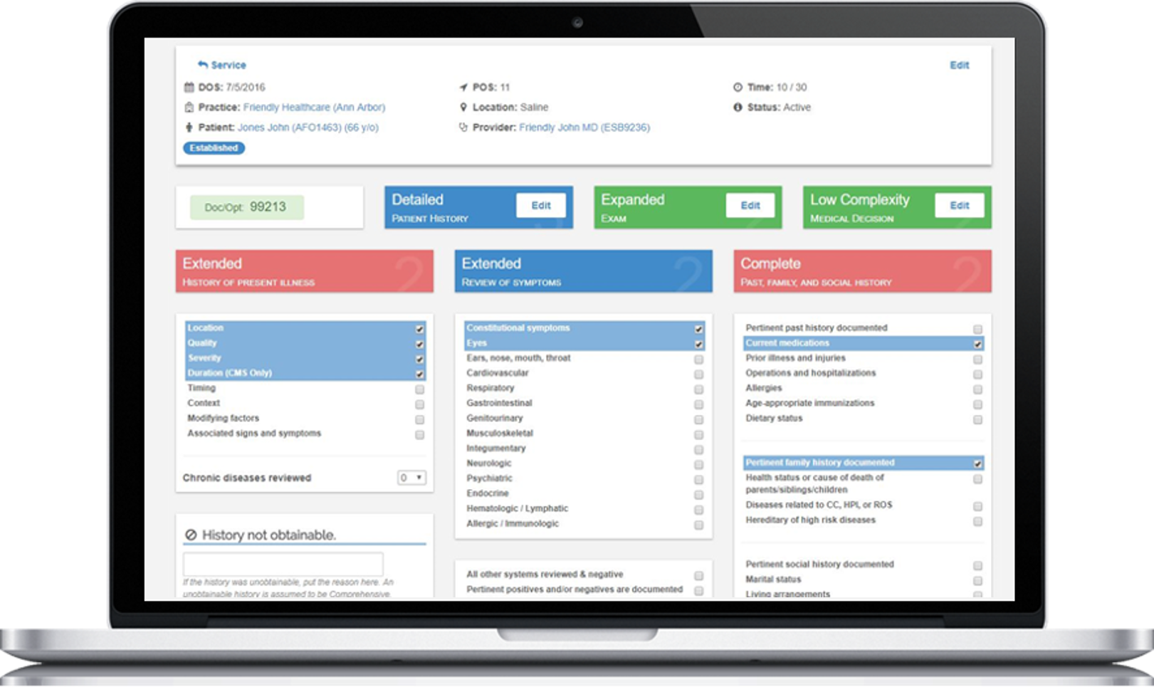 Swiftaudit screenshot: Swiftaudit E&M auditing
