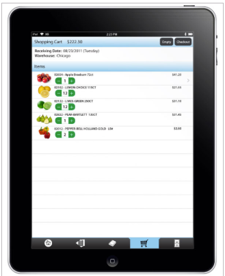 Produce Pro Software Software - Add products to the shopping cart before checking out