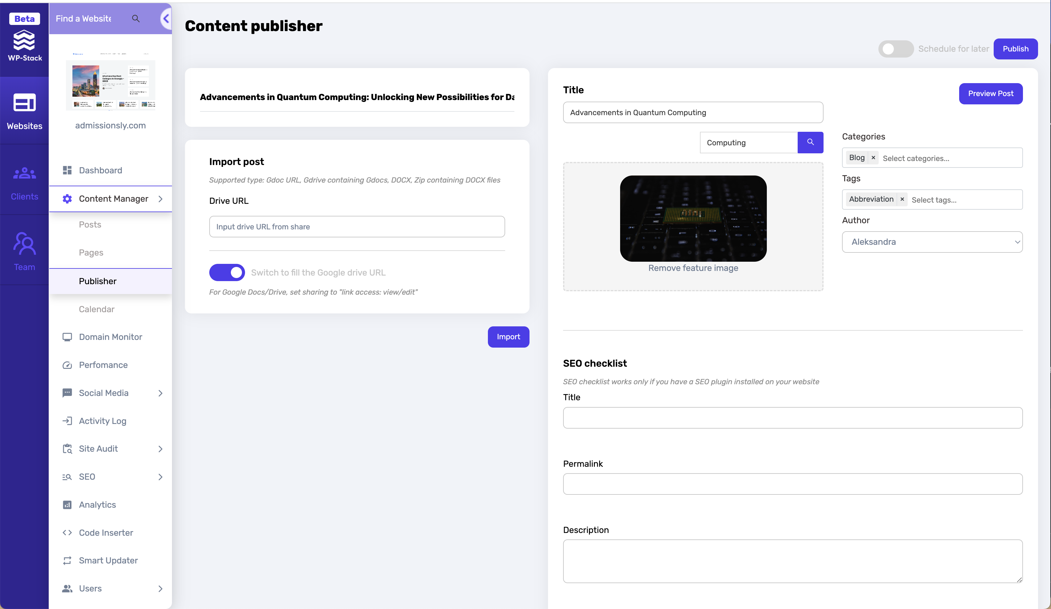 WP-Stack | Content Publisher