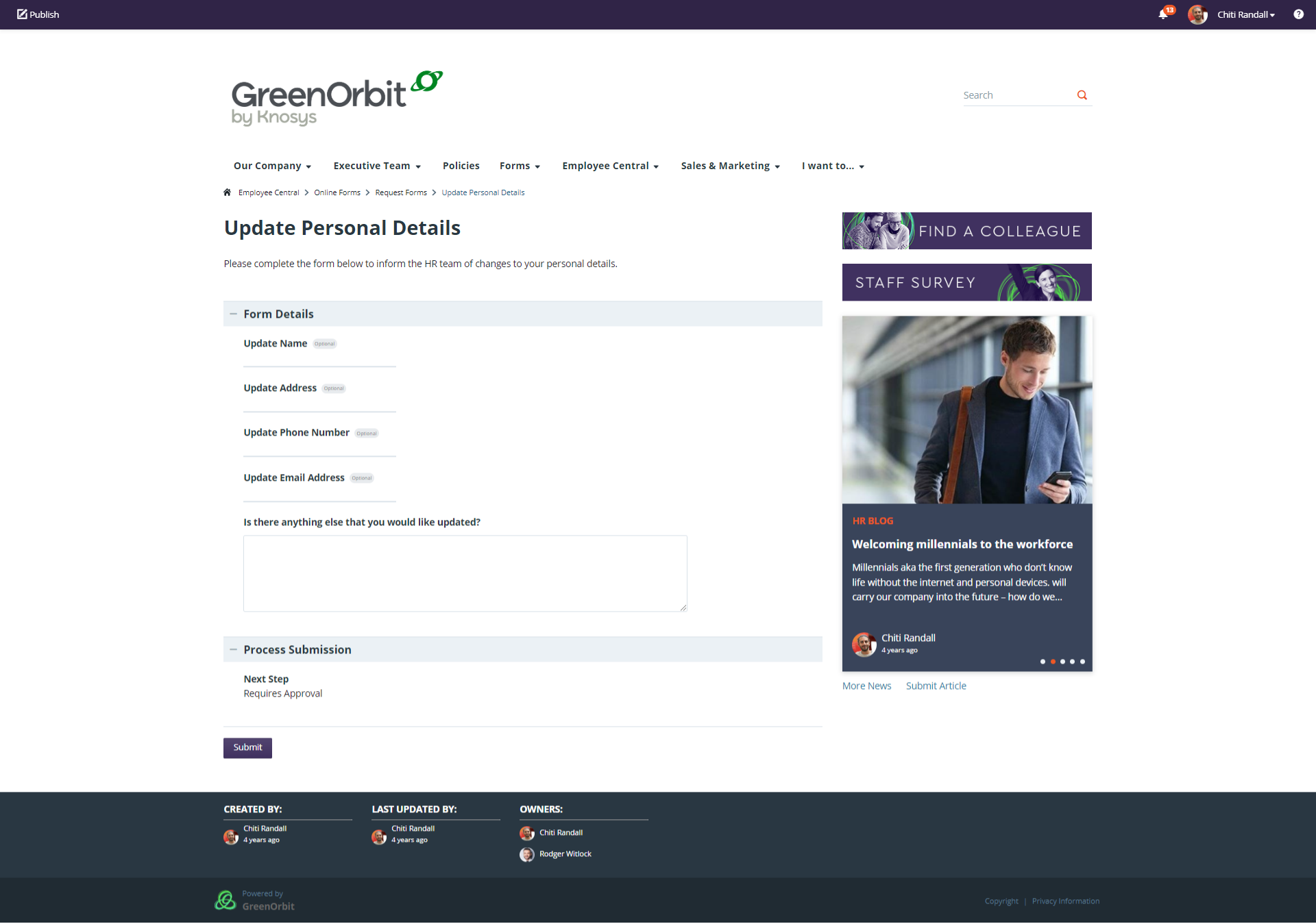 GreenOrbit Software - Easily to build forms – no technical expertise required. Apply security to lock-down who can view, submit and approve forms. Check previously submitted forms or those requiring review
