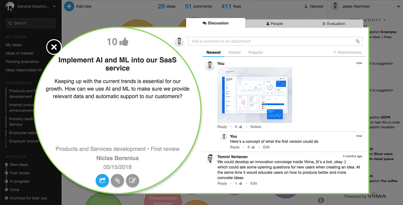 Viima Software - Viima makes it easy to develop ideas with features like commenting and evaluation