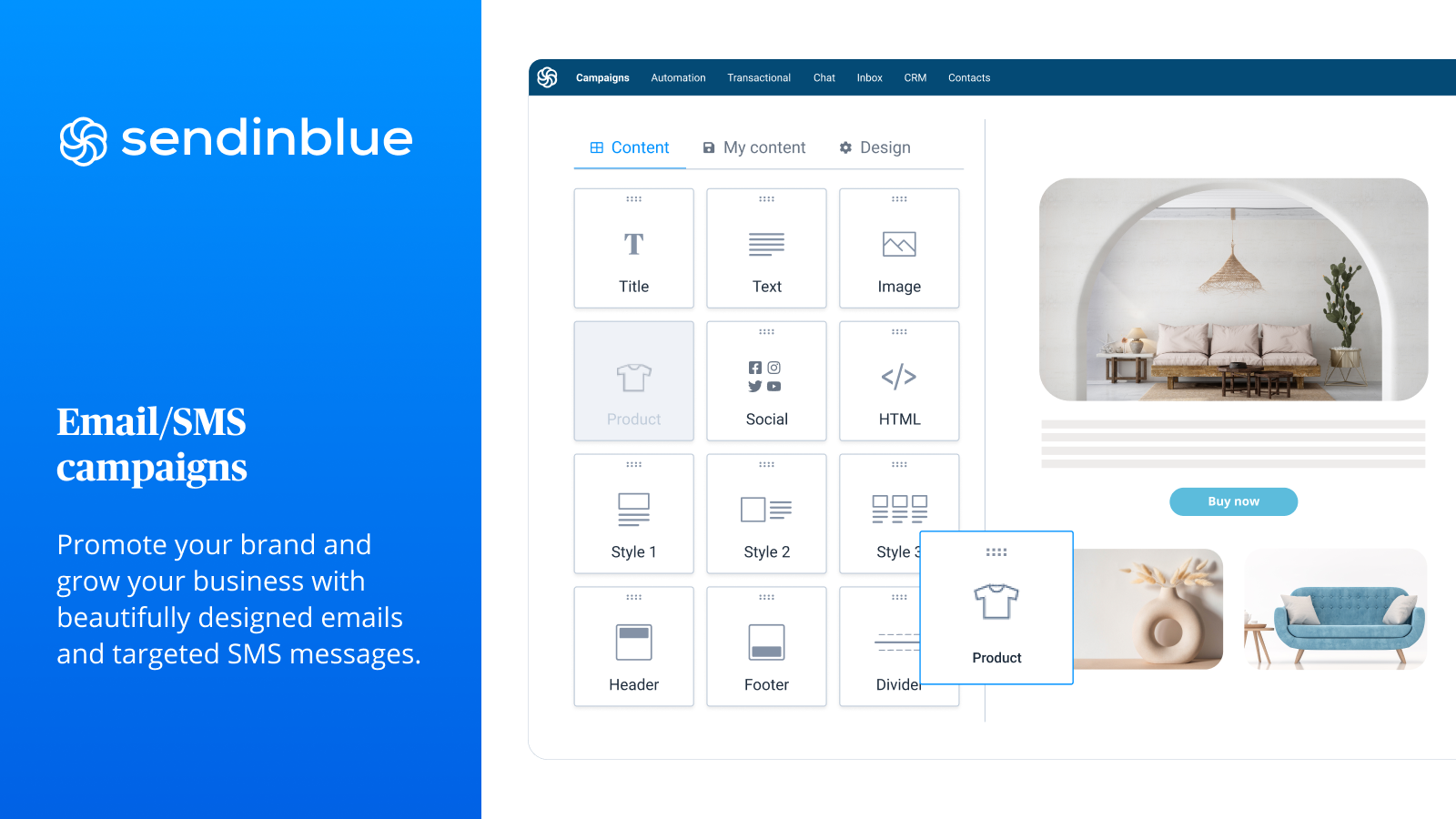 Sendinblue Software - Build beautiful campaigns with our drag & drop email builder