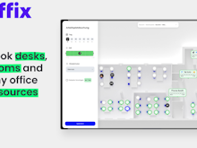 yoffix Software - Try best UX for booking of shared office resources - desks, rooms, parking slots, telephone booths or other equipment. Book by hours or days, create recurring and multiple-days bookings. Or add parking slot to your desk booking.