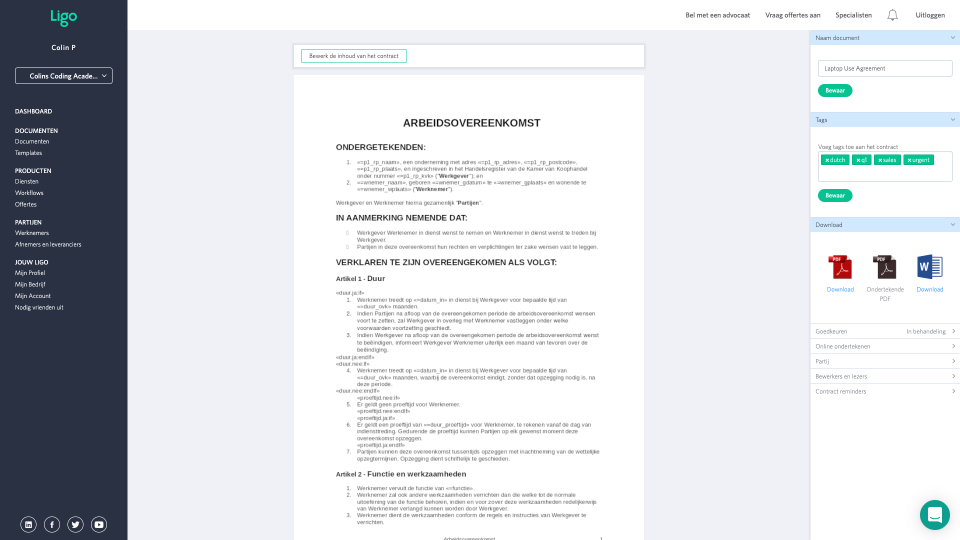 Ligo screenshot: Ligo: create and customize documents