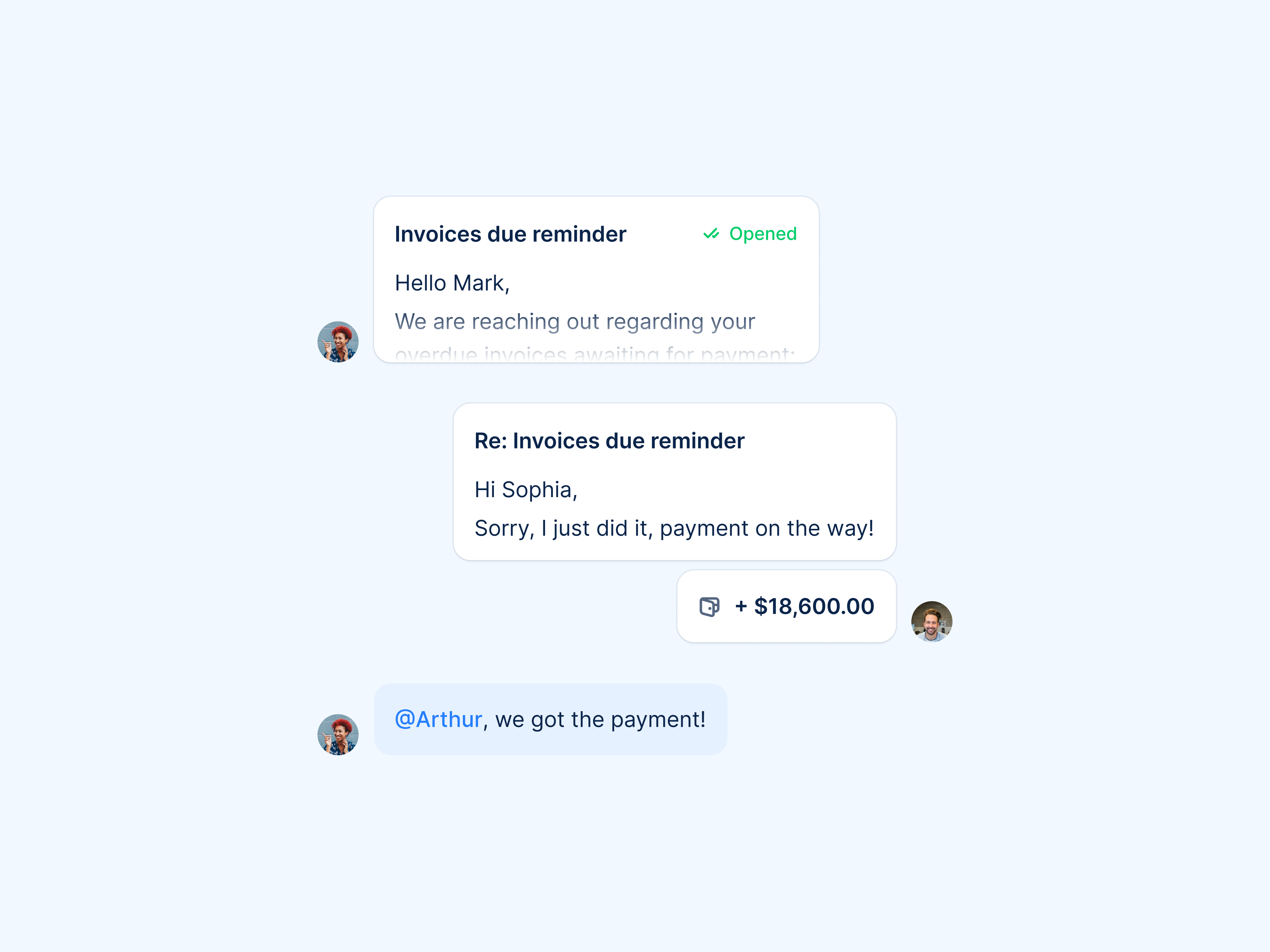 Empower collaboration. Let your finance and business teams communicate successfully. You can personalize you collection process up to the account level.