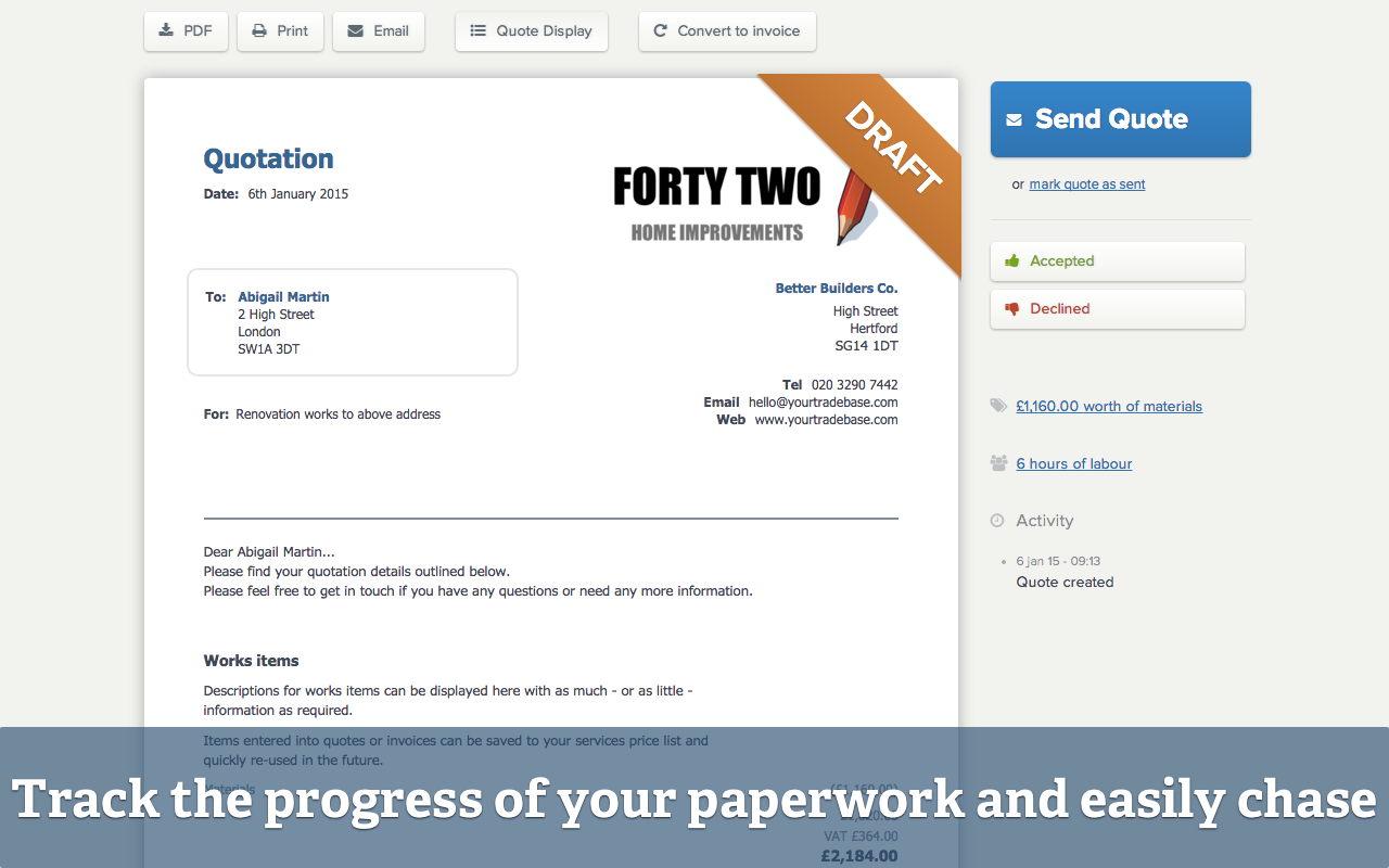 YourTradebase Software - View your paperwork as your customers see it